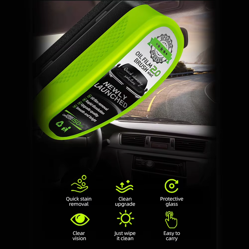 Automotive Oil Film Cleaning Brush Set 150Ml Glass Oil Film Remover Glass Coatin