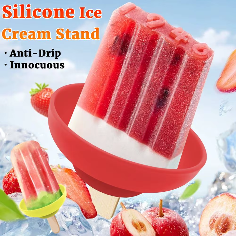 5 Pcs Drip-Proof Popsicle Rack for Summer Silicone Anti-Drip Ice Cream Bracket R