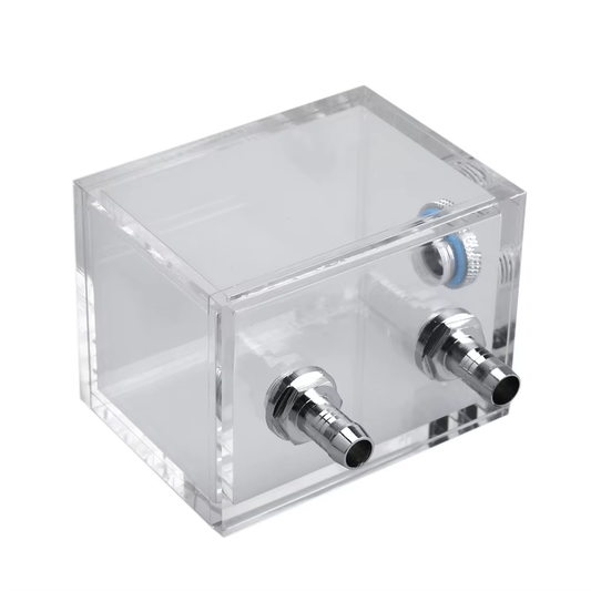 200Ml Mini Square Water Tank with 2 Tube Connectors 1 Cooling Fan Block 5Mm Thic