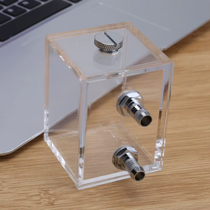 200Ml Mini Square Water Tank with 2 Tube Connectors 1 Cooling Fan Block 5Mm Thic