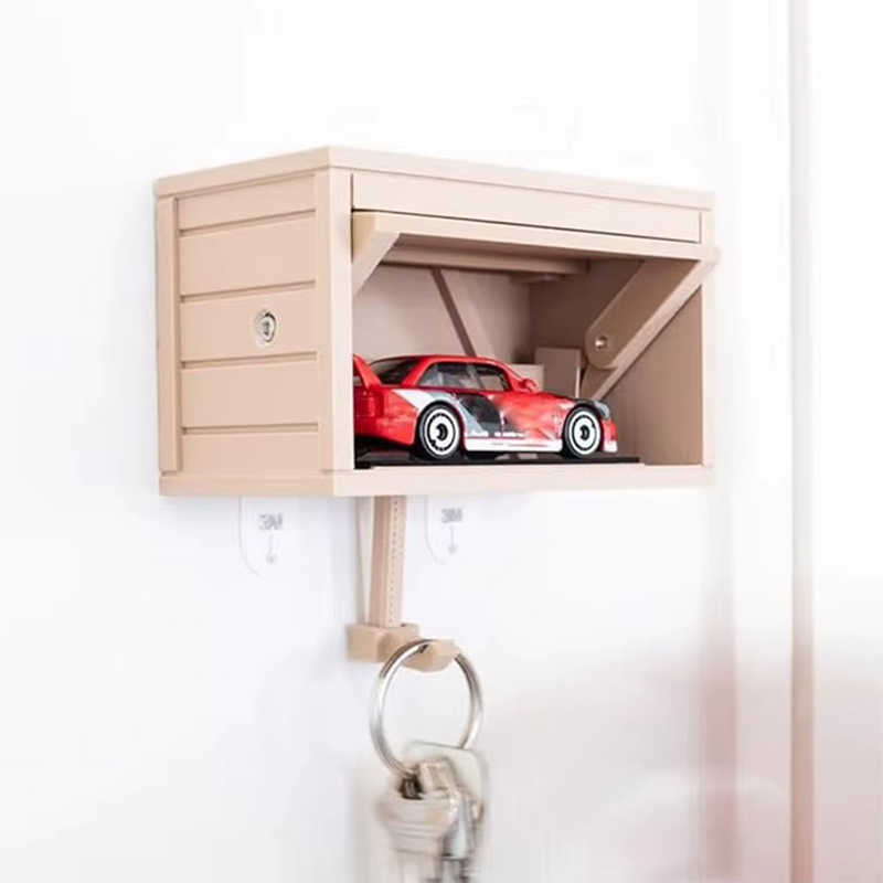 Fun Car Garage Key Holder with Opening Door Key Organizer Wall Mount Key Rack fo