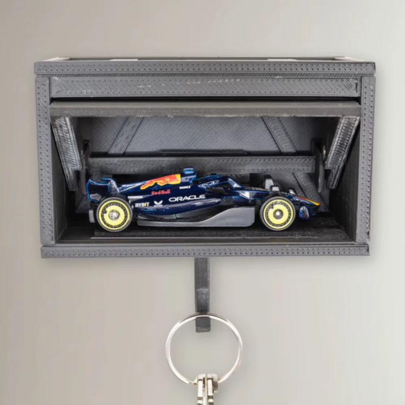 Fun Car Garage Key Holder with Opening Door Key Organizer Wall Mount Key Rack fo