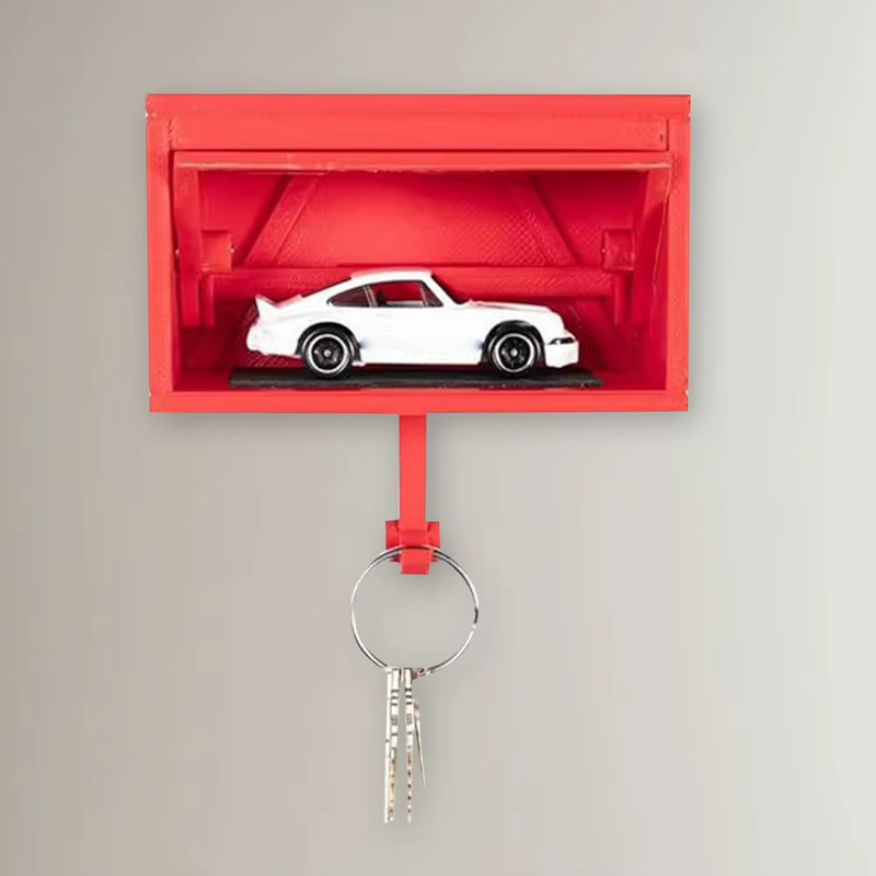 Fun Car Garage Key Holder with Opening Door Key Organizer Wall Mount Key Rack fo