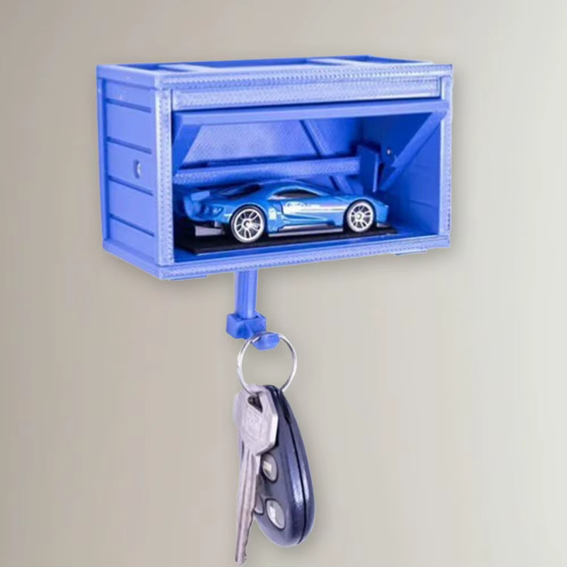 Fun Car Garage Key Holder with Opening Door Key Organizer Wall Mount Key Rack fo