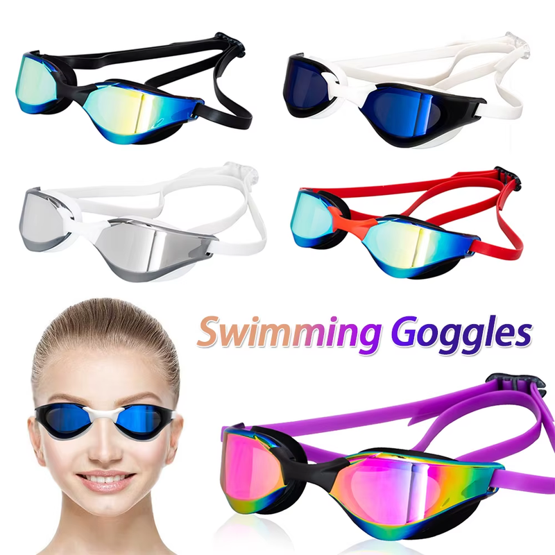 Professional Swim Glasses UV Protection Electroplate Diving Glasses No Leaking S