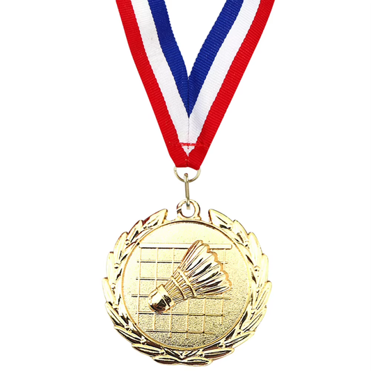 5Cm Badminton Medal Sports Medals with Neck Ribbon Metal Winner Medals Badminton