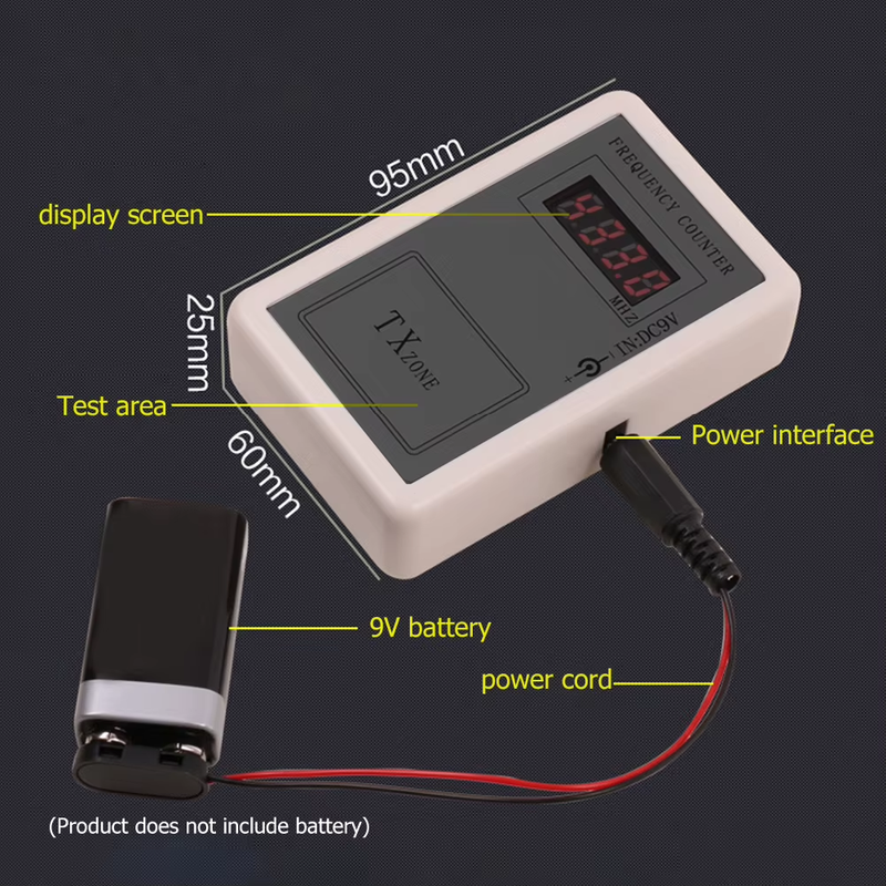 Handheld Remote Control Wireless Frequency Meter Counter Tester for Car Garage