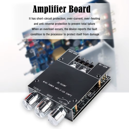 2X50W 2.0 Channel Stereo Subwoofer Amplifier Board with Accessories Bag Bluetoot