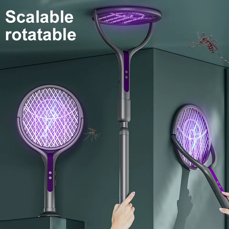 Rotating Head Electric Fly Swatter 2 in 1 Rechargeable Fly Killer and Mosquito T