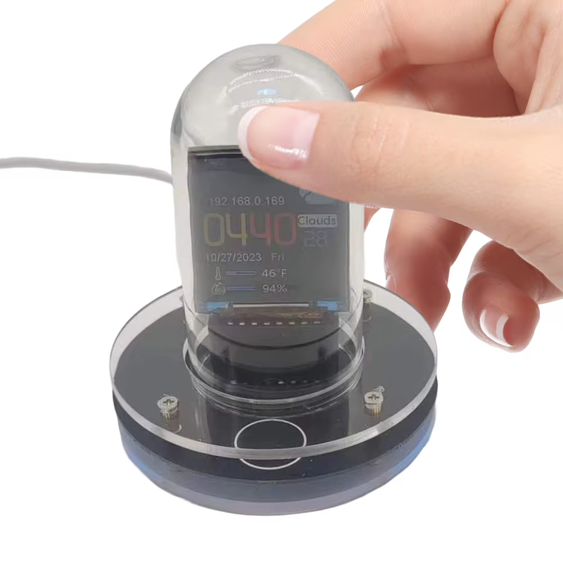 Smart Wifi Glow Tube Clock Weather Station WIFI Bitcoin Price Tracker Cyberpunk