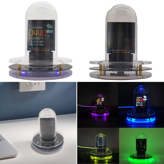 Smart Wifi Glow Tube Clock Weather Station WIFI Bitcoin Price Tracker Cyberpunk