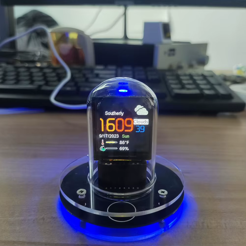 Smart Wifi Glow Tube Clock Weather Station WIFI Bitcoin Price Tracker Cyberpunk