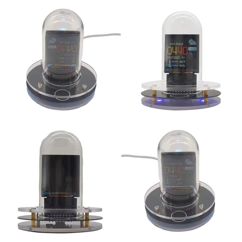Smart Wifi Glow Tube Clock Weather Station WIFI Bitcoin Price Tracker Cyberpunk