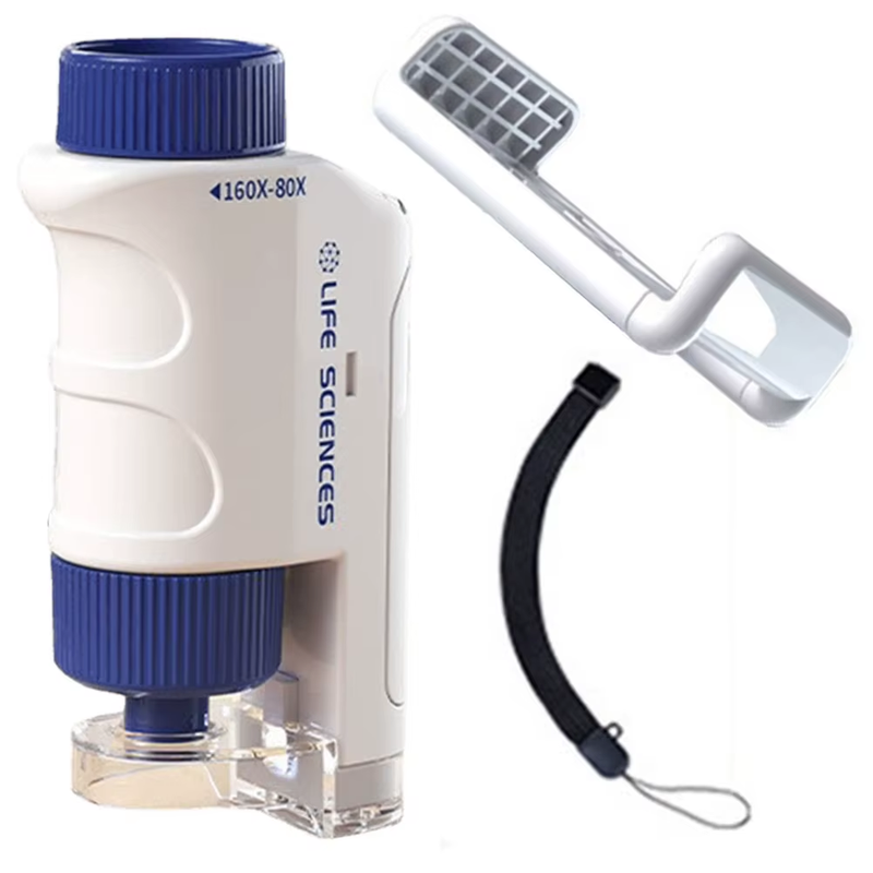 60-120X Mini Pocket Microscope Kit Boy Girl Exploring Gift Pocket Microscope Min