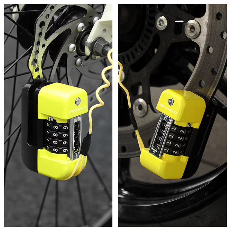 Motorcycle Safety Disc Wheel Lock Waterproof Bicycle Password Lock Bike Disc Bra
