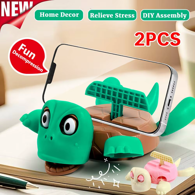 2Pcs Funny Turtle Coasters Phone Holder Tea Coffee Mug Drinks Holder Cup Pad DIY