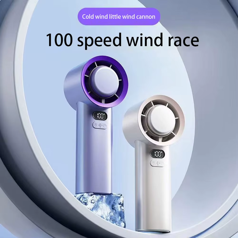Portable Handheld Fan with 6M/S Wind with 100 Gears Adjustable Rechargeable Port