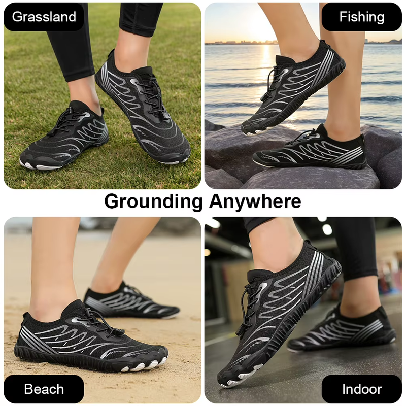 Grounding Shoes with Copper Breathable Aqua Shoes Non Slip Unisex Water Shoes Fl