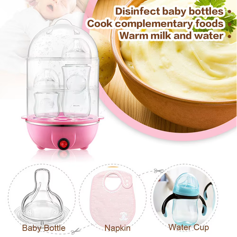 110V/220V Multifunctional Egg Boiler Three Layers Automatic Egg Cooker Mini Stea
