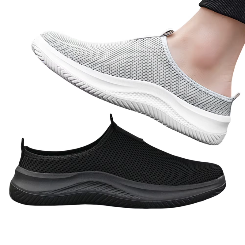 Men Large Size Running Sneaker Wear-Resistant Mesh Half Slippers Casual Walking