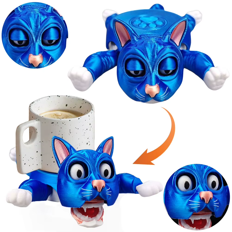 Creative Cat Coasters Funny Panicked 3D Printed Cat Cup Pad Heat Insulated Novel