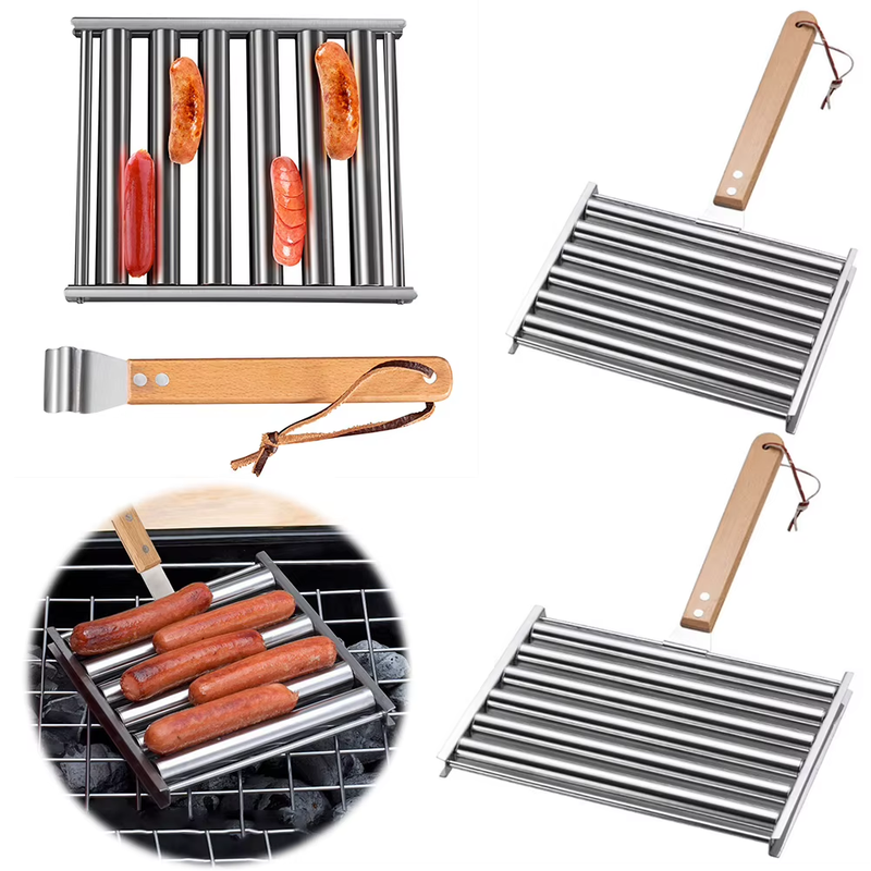 Stainless Steel Hot Dog Grill Roller 5 Hot Dog Capacity Hot Dog Roller Sausage R