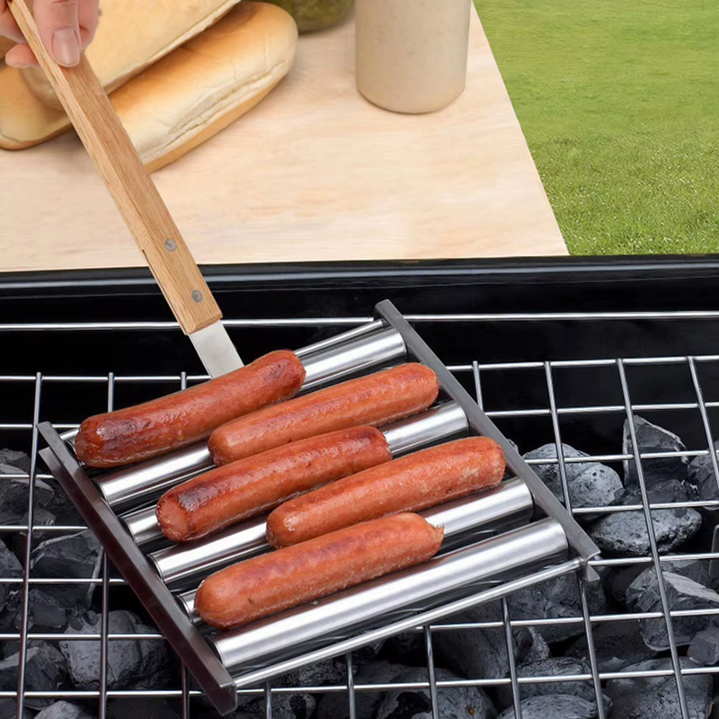 Stainless Steel Hot Dog Grill Roller 5 Hot Dog Capacity Hot Dog Roller Sausage R