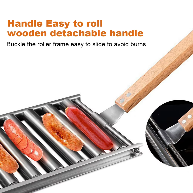 Stainless Steel Hot Dog Grill Roller 5 Hot Dog Capacity Hot Dog Roller Sausage R
