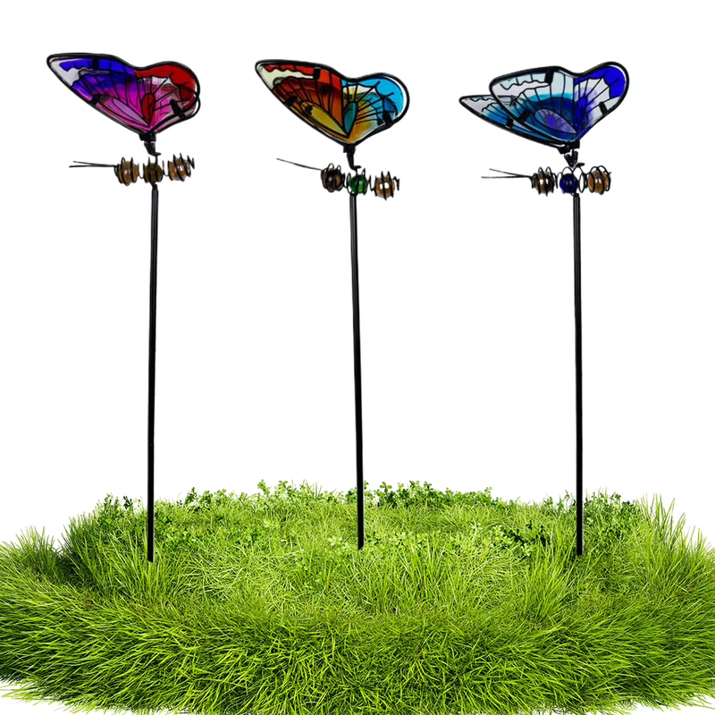 3D Butterfly/Dragonfly Garden Stake Decor Insect Yard Stake Metal Lawn Ornaments
