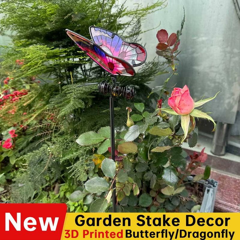 3D Butterfly/Dragonfly Garden Stake Decor Insect Yard Stake Metal Lawn Ornaments