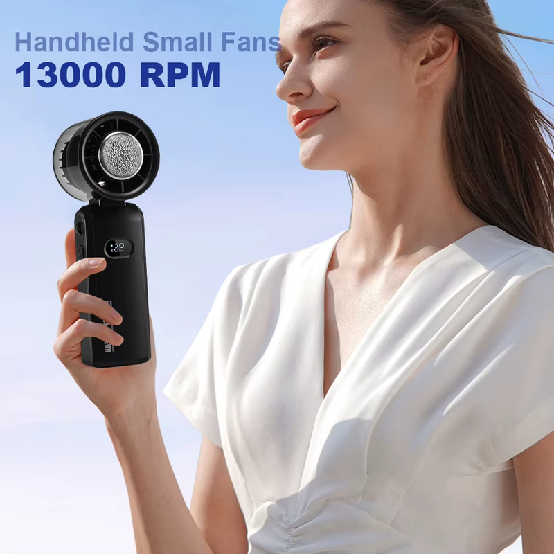 2025 New Handheld Turbo Fan 3600Mah Rechargeable Mini Pocket Air Cooling Fans wi