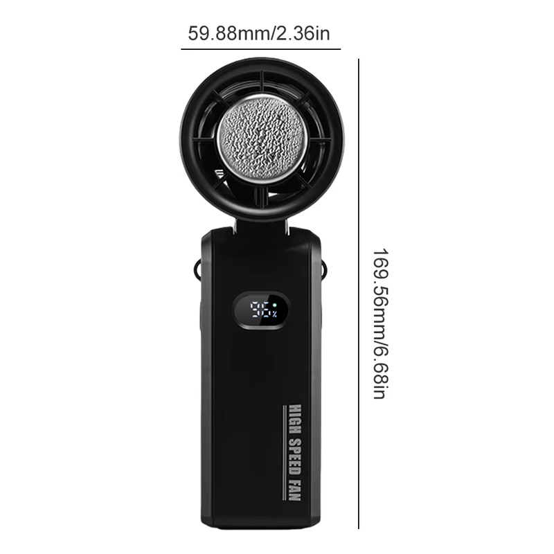 2025 New Handheld Turbo Fan 3600Mah Rechargeable Mini Pocket Air Cooling Fans wi