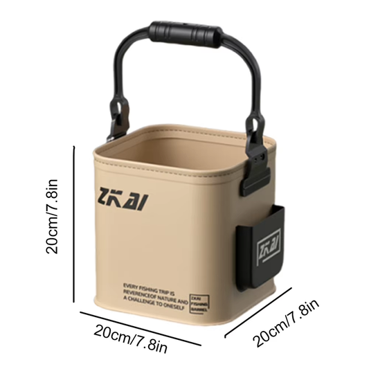 8L/13L Portable Fishing Water Pail Folding Fishing Bucket Handle Outdoor Bucket