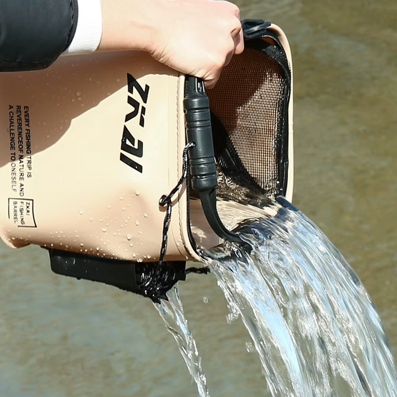 8L/13L Portable Fishing Water Pail Folding Fishing Bucket Handle Outdoor Bucket