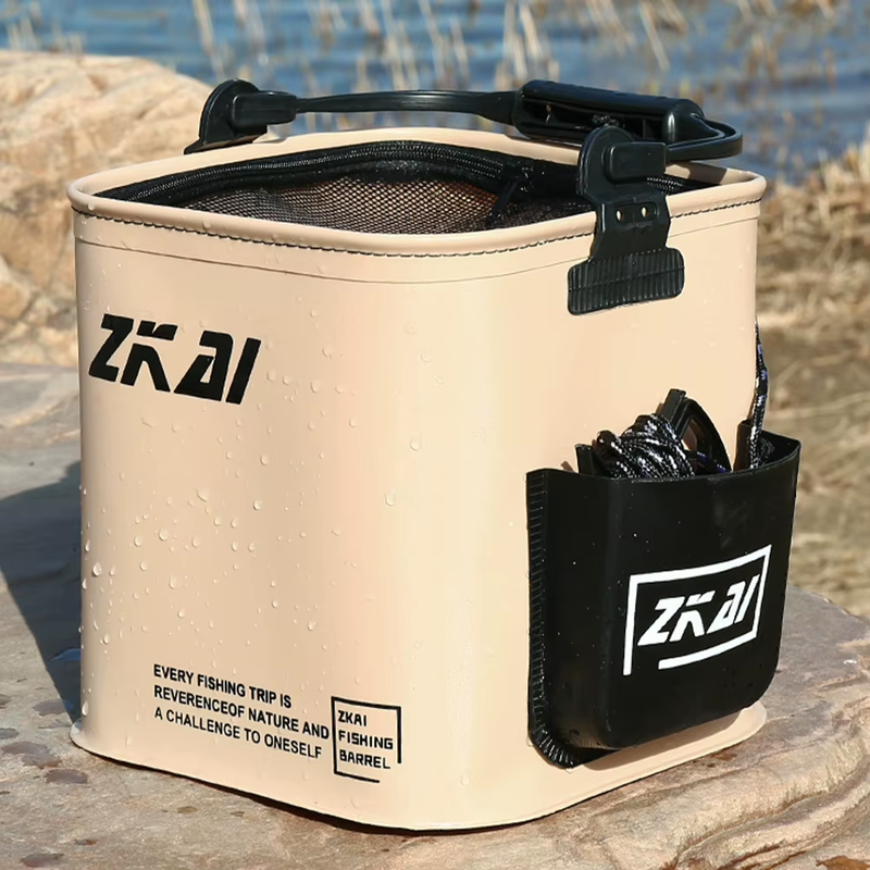 8L/13L Portable Fishing Water Pail Folding Fishing Bucket Handle Outdoor Bucket
