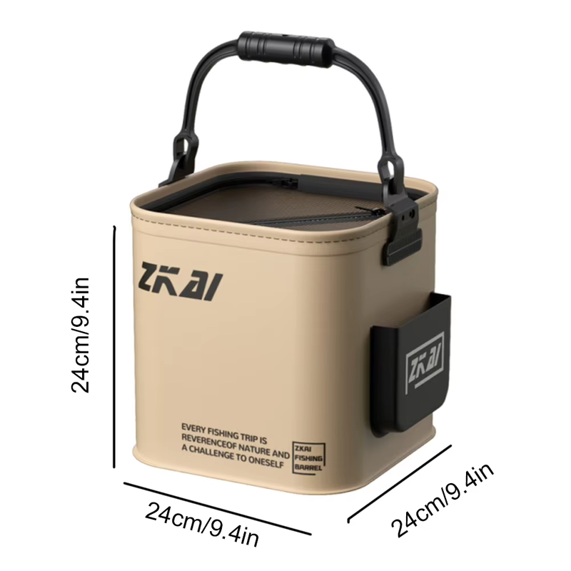 8L/13L Portable Fishing Water Pail Folding Fishing Bucket Handle Outdoor Bucket