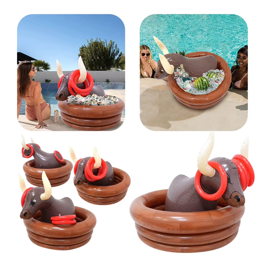 Inflatable Water Bull Cooler PVC Pool Inflatable Drinks Holder Multifunctional S