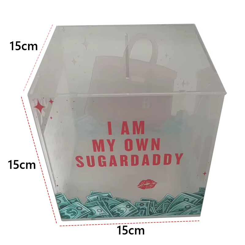 10K Smash Box for Money Money Savings Box Clear Acrylic Cash & Coin Collection B