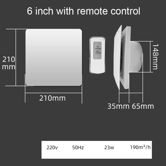 4/6 Inch High Speed Exhaust Fan Toilet Kitchen Bathroom Hanging Wall Window Vent