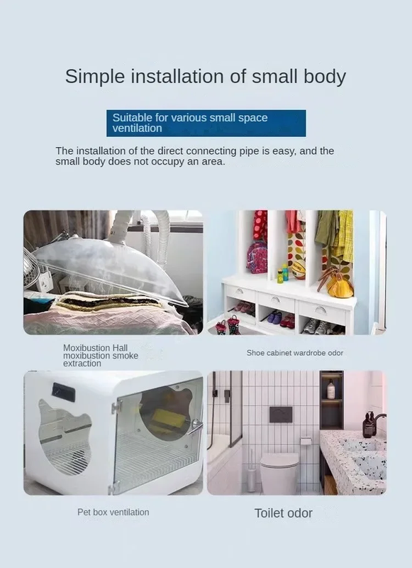 Electric Exhaust Fan Kitchen Pipe Duct Ventilation Fan Bathroom Moxibustion Smok
