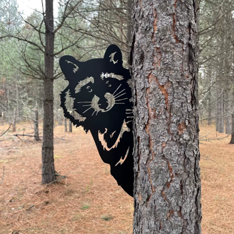 Animal Tree Steel Decorations Wear Resist Cute Animal Iron Silhouette Waterproof