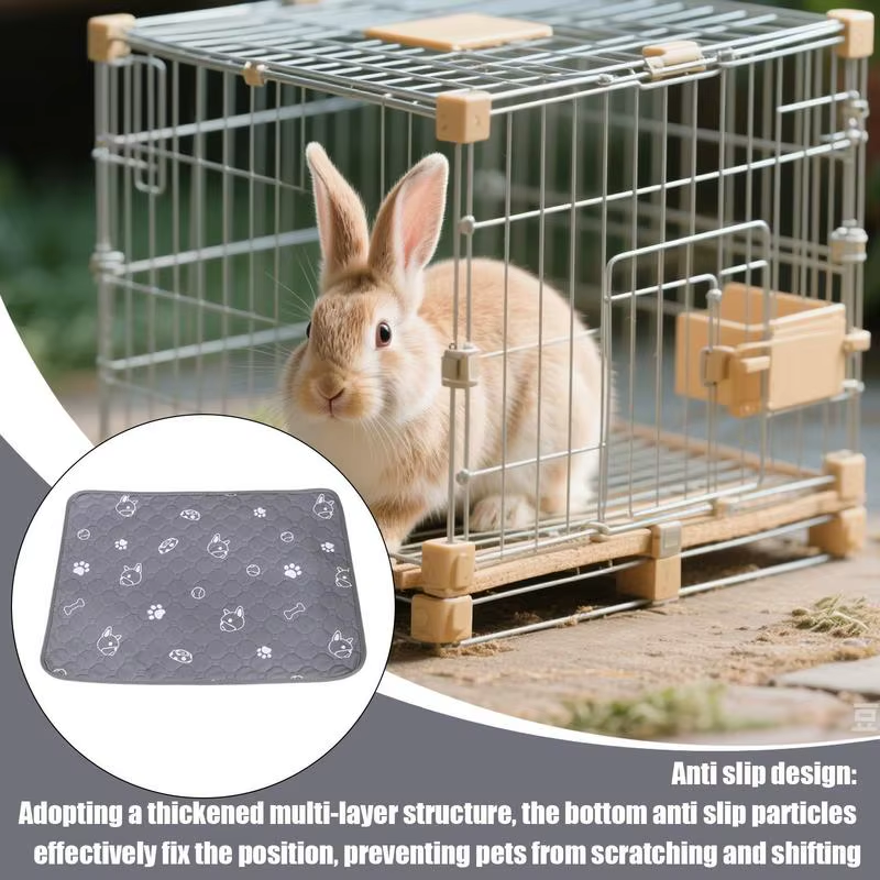 Bunny Mat Pet Pee Training Puppy Pads Non-Slip Washable Reusable Floor Protector