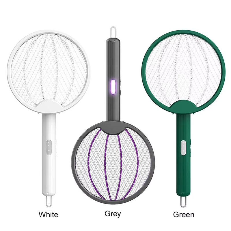 Foldable Bug Zapper Racket Rechargeable Electric Fly Swatter Safe Fly Killer and