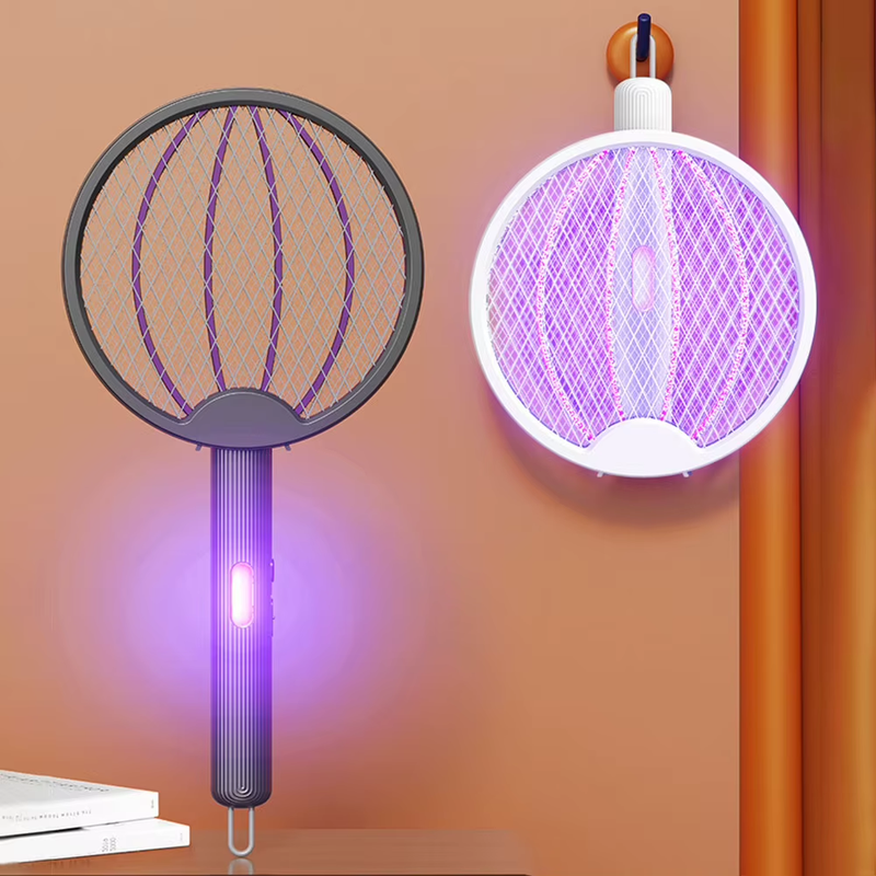 Foldable Bug Zapper Racket Rechargeable Electric Fly Swatter Safe Fly Killer and