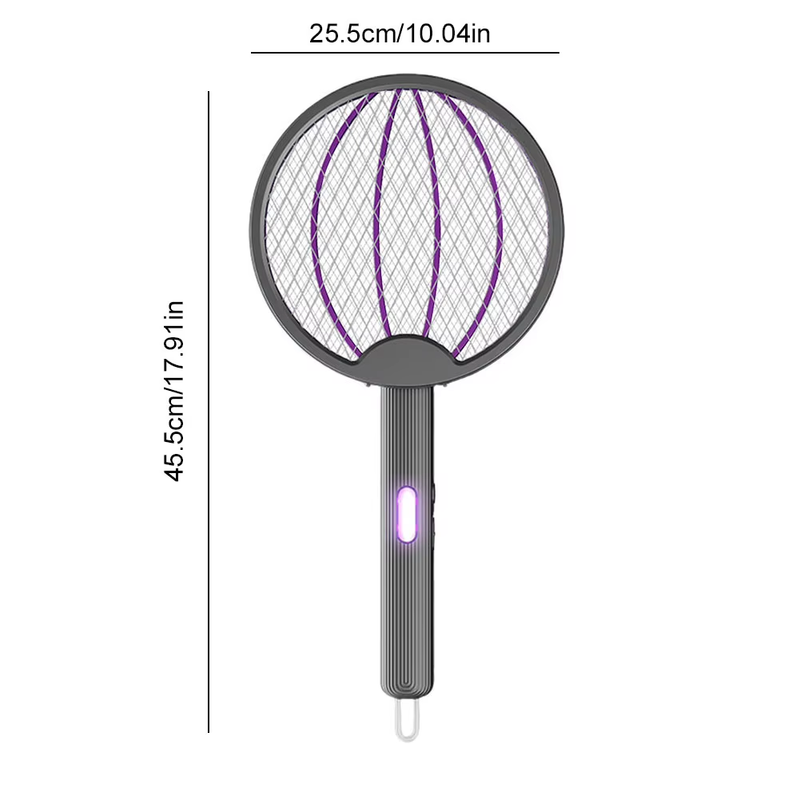 Foldable Bug Zapper Racket Rechargeable Electric Fly Swatter Safe Fly Killer and