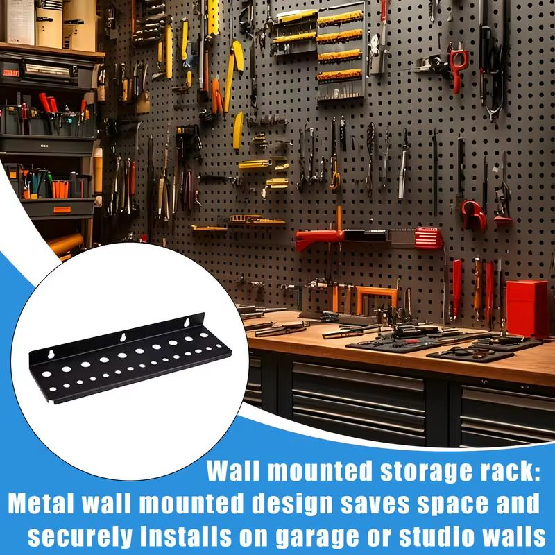 Screwdriver Rack Wall Mount Tool Storage Rack 25 Holes Utility Shelf Small Hand