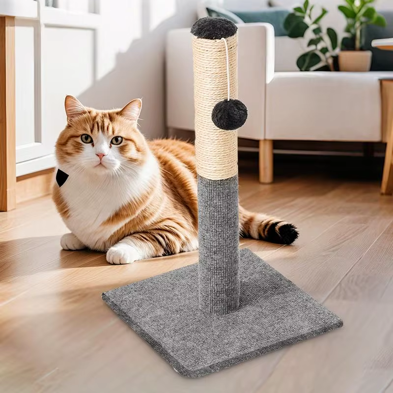 Cat Scratch Toy Detachable Interactive Post with Dangling Ball Sisal Rope Pet Su
