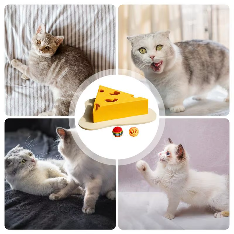 Cat Scratching Pads Kitten Scratching Post with Cheese Design Wear-Resistant Int