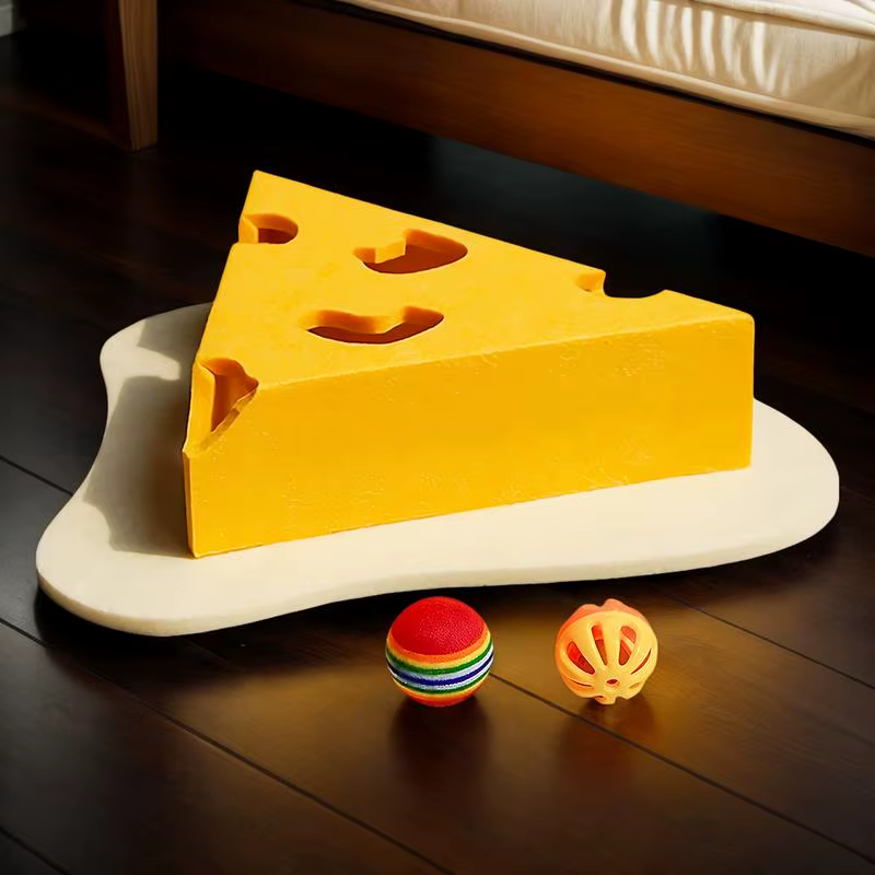 Cat Scratching Pads Kitten Scratching Post with Cheese Design Wear-Resistant Int