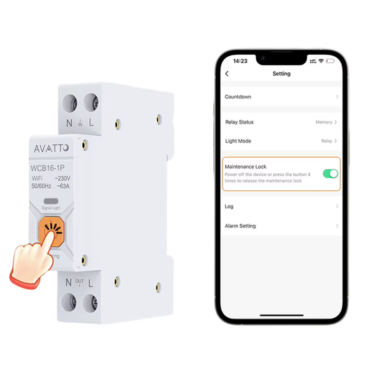 Wifi Smart Circuit Breaker Switches with Metering 1P+N 63A Home Circuit Breaker